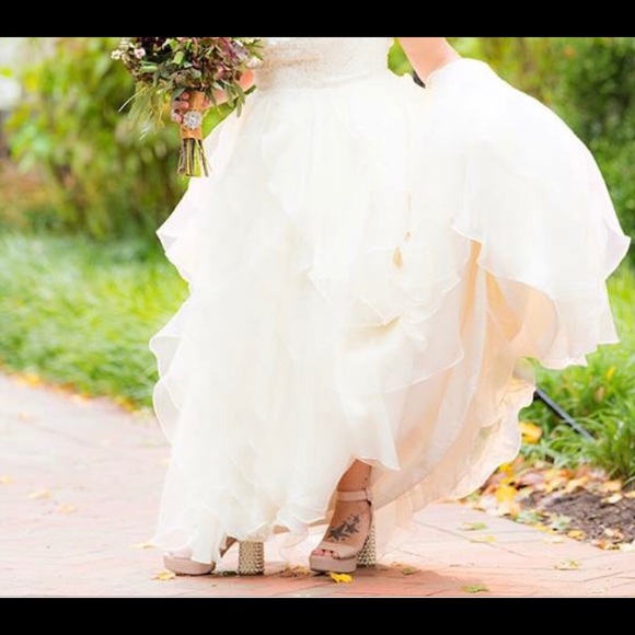 Miu Miu Jeweled Heel Ankle Strap Platforms in Nude - Picture 2 of 8